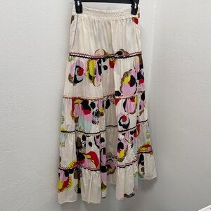 Zara Cream Floral Maxi Skirt